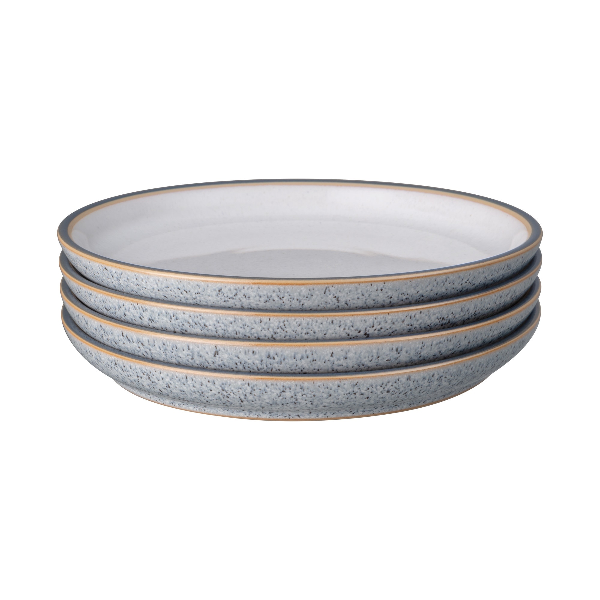 Product photograph of Studio Grey 4pc White Medium Coupe Plate Set from Denby Retail Ltd